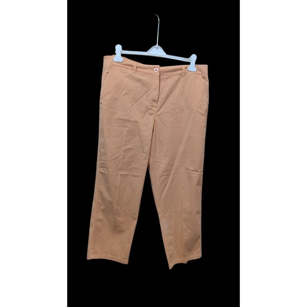 Crown & Ivy Curvy Fit Peach‎ Cropped Pants 16W Womens Cotton/Spandex